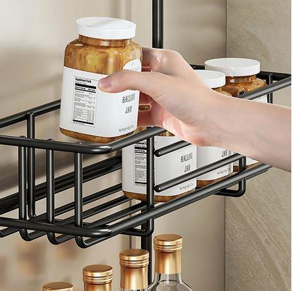 Obrázok z Kovový organizér na chladničku čierny