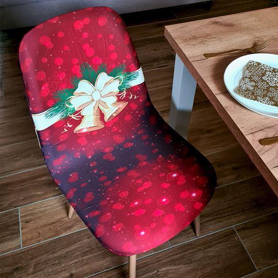 Obrázok z Poťah na stoličku s vianočným motívom  - červená vianočná elegancia