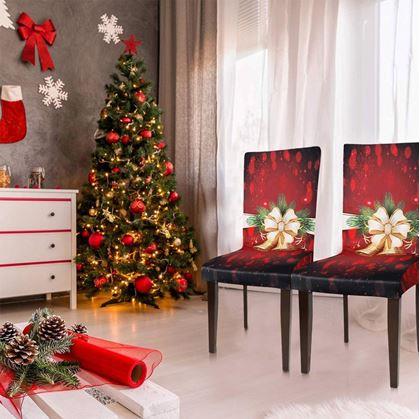 Obrázok z Poťah na stoličku s vianočným motívom  - červená vianočná elegancia