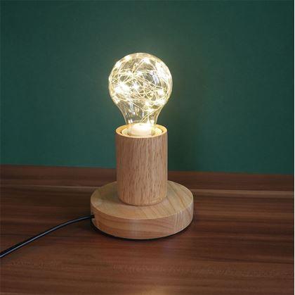Obrázok z Drevená stolná lampa so žiarovkou  -  neutrálne svetlo