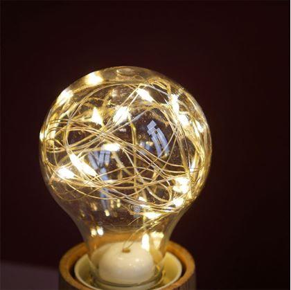 Obrázok z Drevená stolná lampa so žiarovkou  -  teplé svetlo