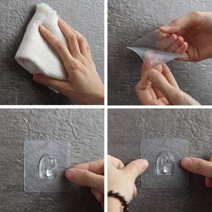 Obrázok z 10 ks priľnavých háčikov bez vŕtania