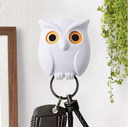Obrázok z Magnetický držiak na kľúče  -  biela sova