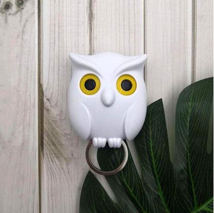 Obrázok z Magnetický držiak na kľúče  -  biela sova