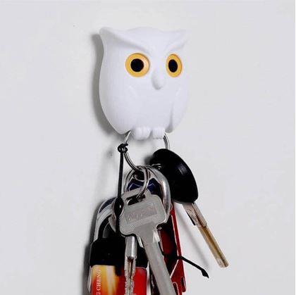 Obrázok z Magnetický držiak na kľúče  -  biela sova