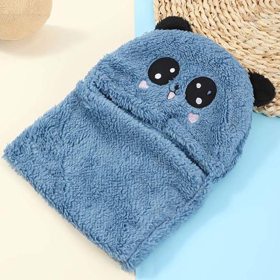 Obrázok z Čiapka s nákrčníkom medvedík s ušami - modrá