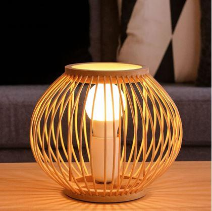 Obrázok z Bambusová stolná lampa s LED žiarovkou