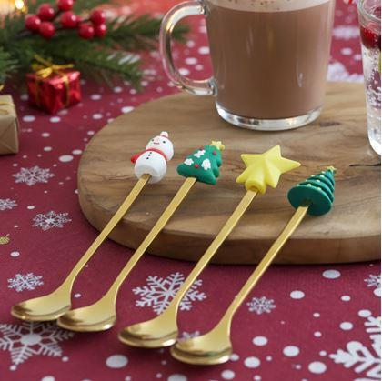 Obrázok z Sada vianočných lyžičiek v darčekovej krabičke 4 ks