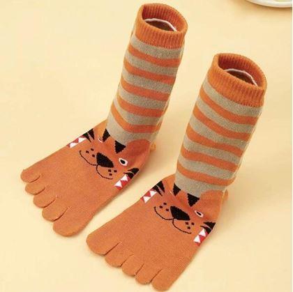 Obrázok z Detské prstové ponožky - veľ. 15-19 cm - tigrík