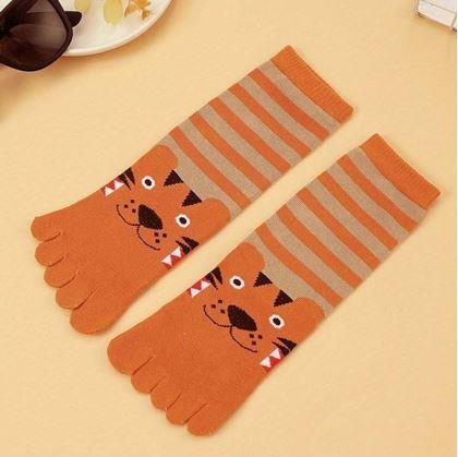 Obrázok z Detské prstové ponožky - veľ. 15-19 cm - tigrík