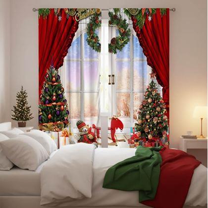 Obrázok z Vianočné závesy 2 ks 66x150 cm