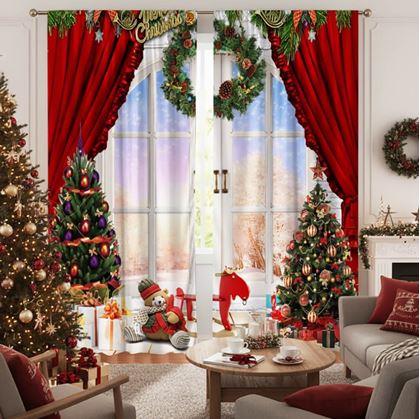 Obrázok z Vianočné závesy 2 ks 66x150 cm