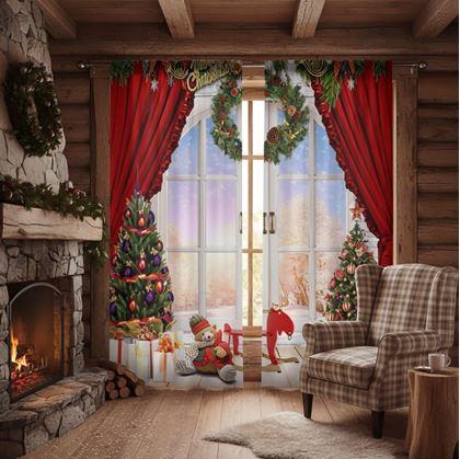 Obrázok z Vianočné závesy 2 ks 66x150 cm