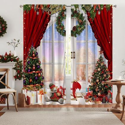 Obrázok z Vianočné závesy 2 ks 66x150 cm
