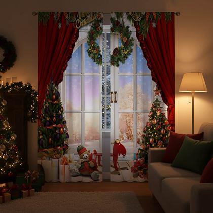 Obrázok z Vianočné závesy 2 ks 66x150 cm