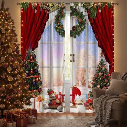 Obrázok z Vianočné závesy 2 ks 130x210 cm