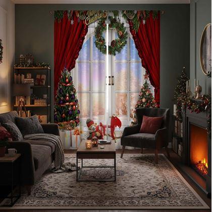 Obrázok z Vianočné závesy 2 ks 130x210 cm