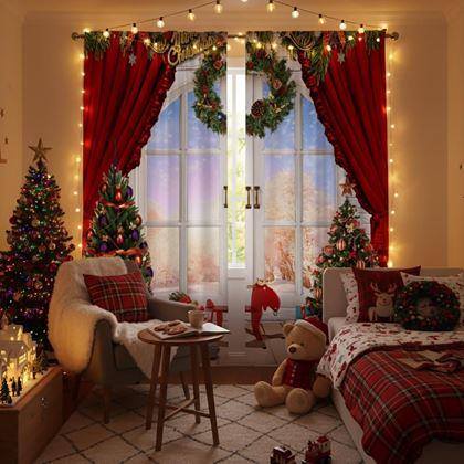 Obrázok z Vianočné závesy 2 ks 130x210 cm