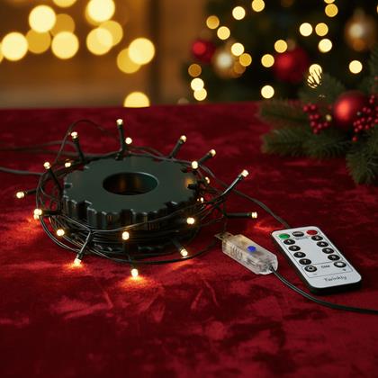 Obrázok z Vianočné LED osvetlenie s diaľkovým ovládačom – bez zamotávania s rovnomerným rozložením svetielok
