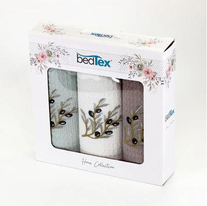 Obrázok z Darčeková sada vaflových utierok 3 ks - olivy