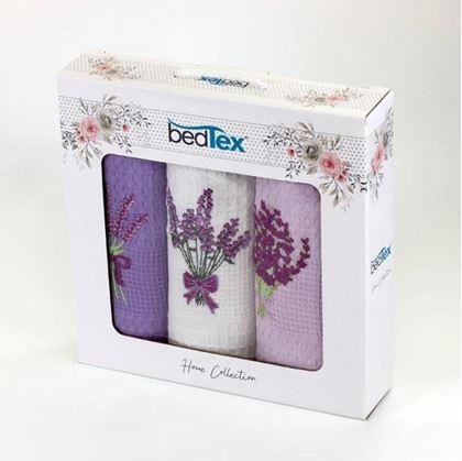 Obrázok z Darčeková sada vaflových utierok 3 ks - levanduľa