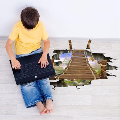 Obrázok z 3D samolepky na podlahu - priepasť