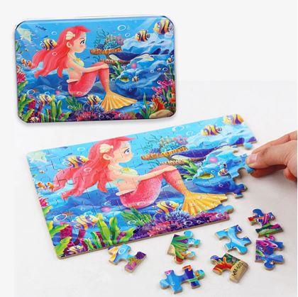 Obrázok z Detské puzzle v plechovej krabičke  -  morská panna