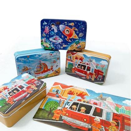 Obrázok z Detské puzzle v plechovej krabičke  -  kráľovstvo