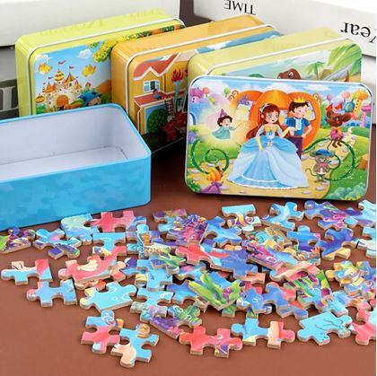 Obrázok z Detské puzzle v plechovej krabičke  -  kráľovstvo