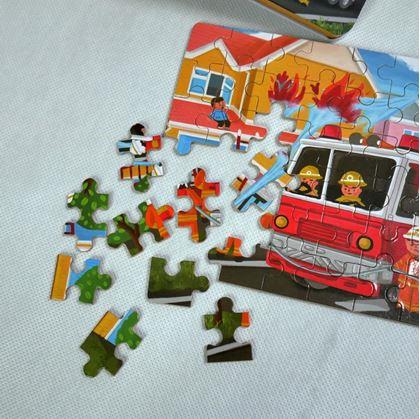 Obrázok z Detské puzzle v plechovej krabičke  -  hasiči
