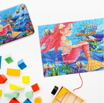 Obrázok z Detské puzzle v plechovej krabičke  -  morská panna