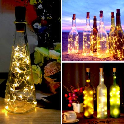 Obrázok z LED svetelná reťaz do fľaše s korkom 2 m