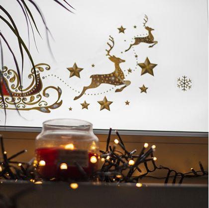 Obrázok z Vianočné nálepky na okno  -  zlaté ozdoby