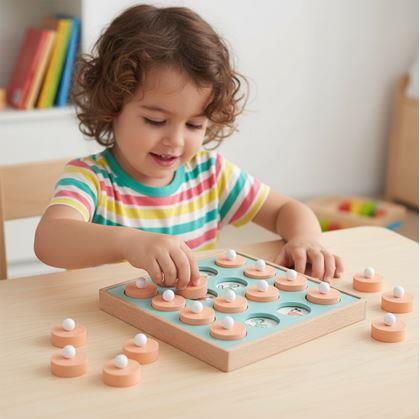 Obrázok z Drevená pamäťová hra s vymeniteľnými obrázkami