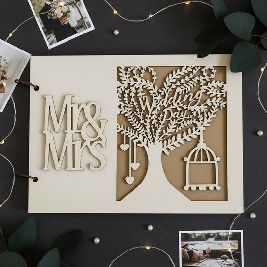 Obrázok z Drevená svadobná kniha hostí