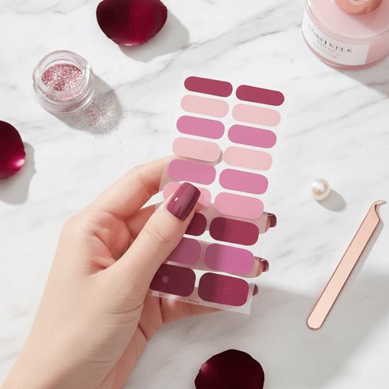Obrázok z Samolepky na nechty  - tmavo ružový mix