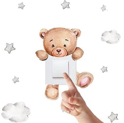 Obrázok z Detská samolepka na vypínač  -  medvedík