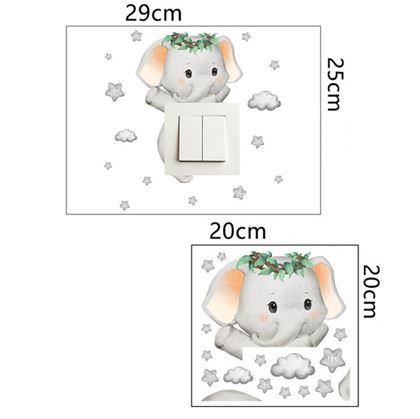 Obrázok z Detská samolepka na vypínač  -  sloník