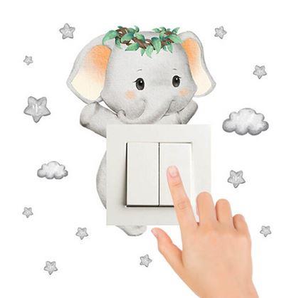 Obrázok z Detská samolepka na vypínač  -  sloník