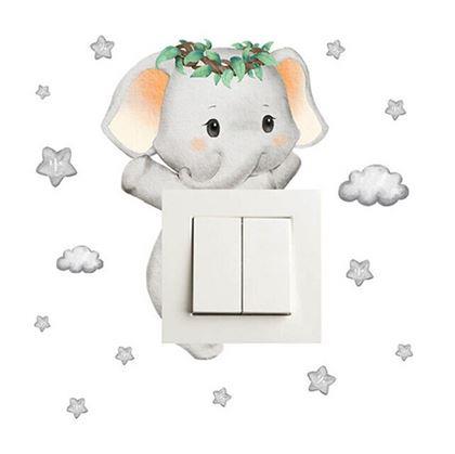 Obrázok z Detská samolepka na vypínač  -  sloník
