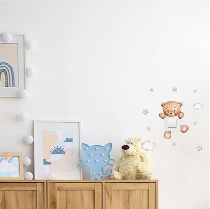 Obrázok z Detská samolepka na vypínač  -  medvedík