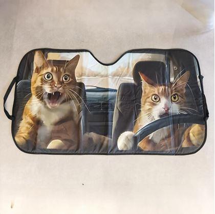 Obrázok z Protislnečná clona do auta s prísavkami - mačky