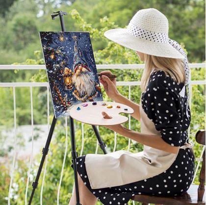 Obrázok z Maľovanie podľa čísel, napnuté plátno na rám - vianočný škriatok