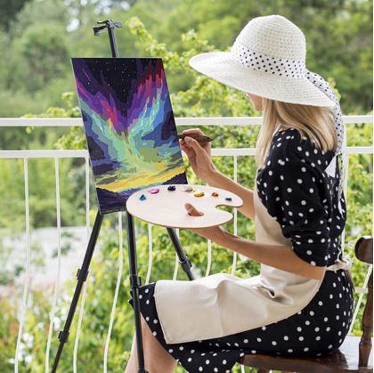 Obrázok z Maľovanie podľa čísel, napnuté plátno na rám - polárna žiara