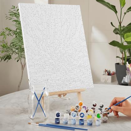 Obrázok z Maľovanie podľa čísel, napnuté plátno na rám - polárna žiara