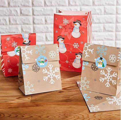 Obrázok z Vianočné samolepky 500 ks  -  veselí snehuliaci