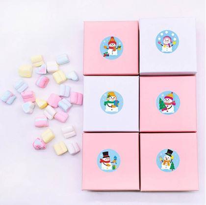 Obrázok z Vianočné samolepky 500 ks  -  veselí snehuliaci