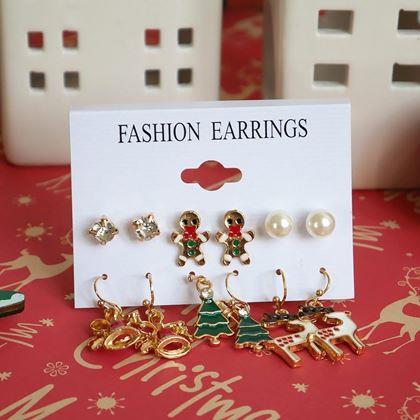 Obrázok z Vianočné náušnice 6 párov  -  zelená sada