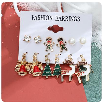 Obrázok z Vianočné náušnice 6 párov  -  zelená sada