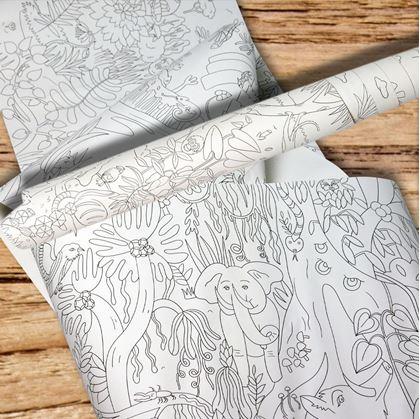 Obrázok z Omaľovánky v rolke 10 m  -  džungla